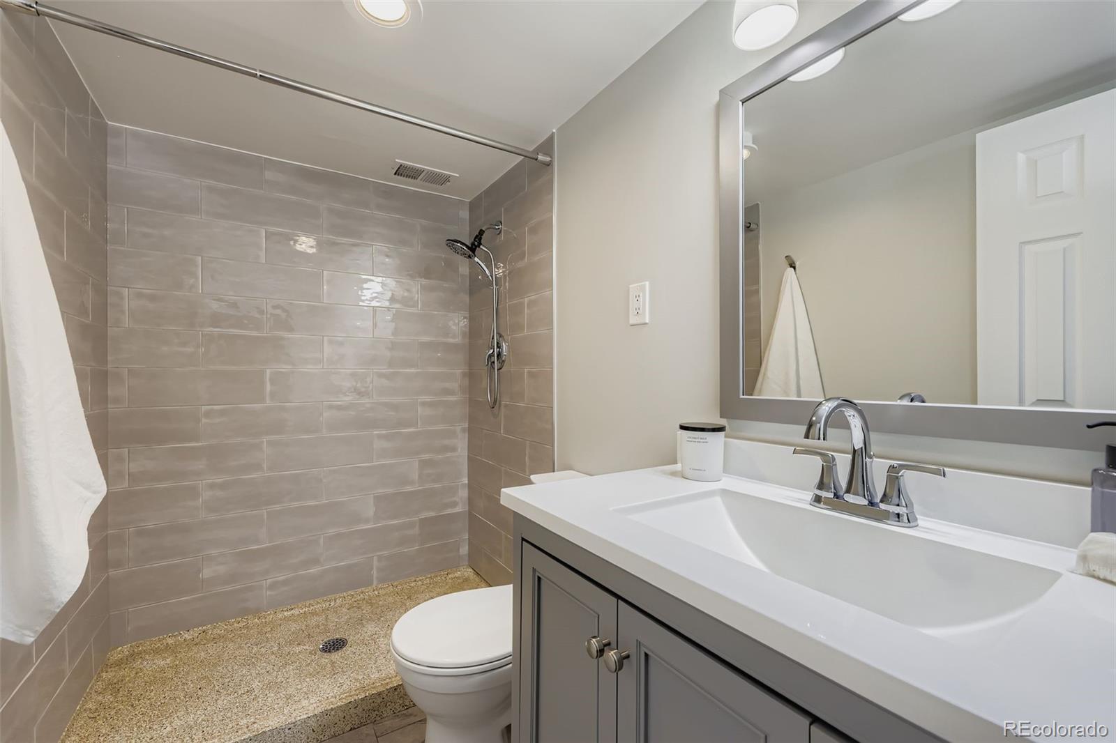 1121 Albion Street, Unit 709 Denver, CO 80220 - Photo 12 of 24 a bathroom with a sink a toilet and shower