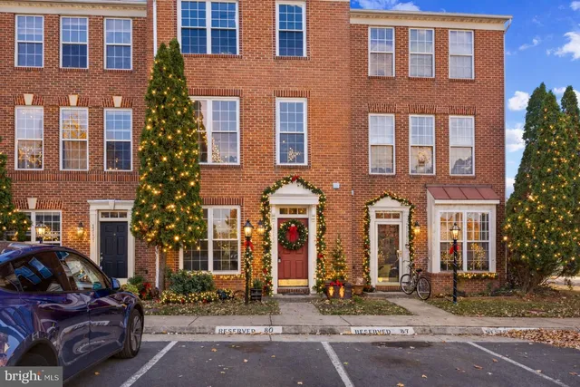 a front view of multiple houses