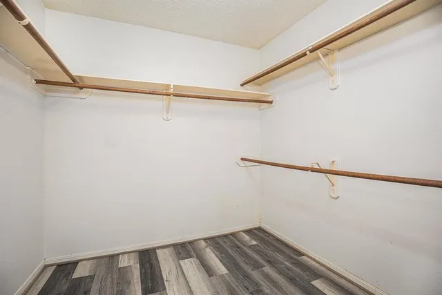 a view of small space with racks on the wall