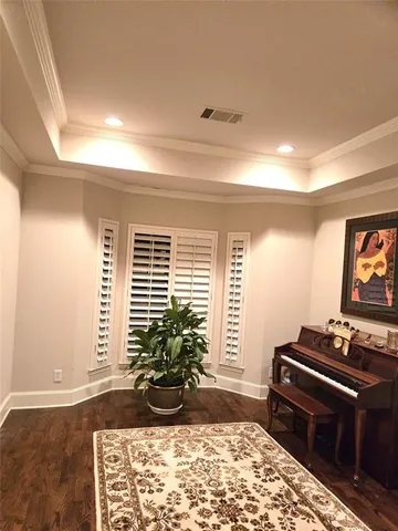 a room with furniture and a potted plant