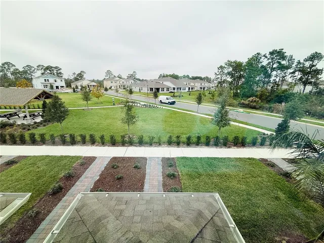 a view of a garden and front view