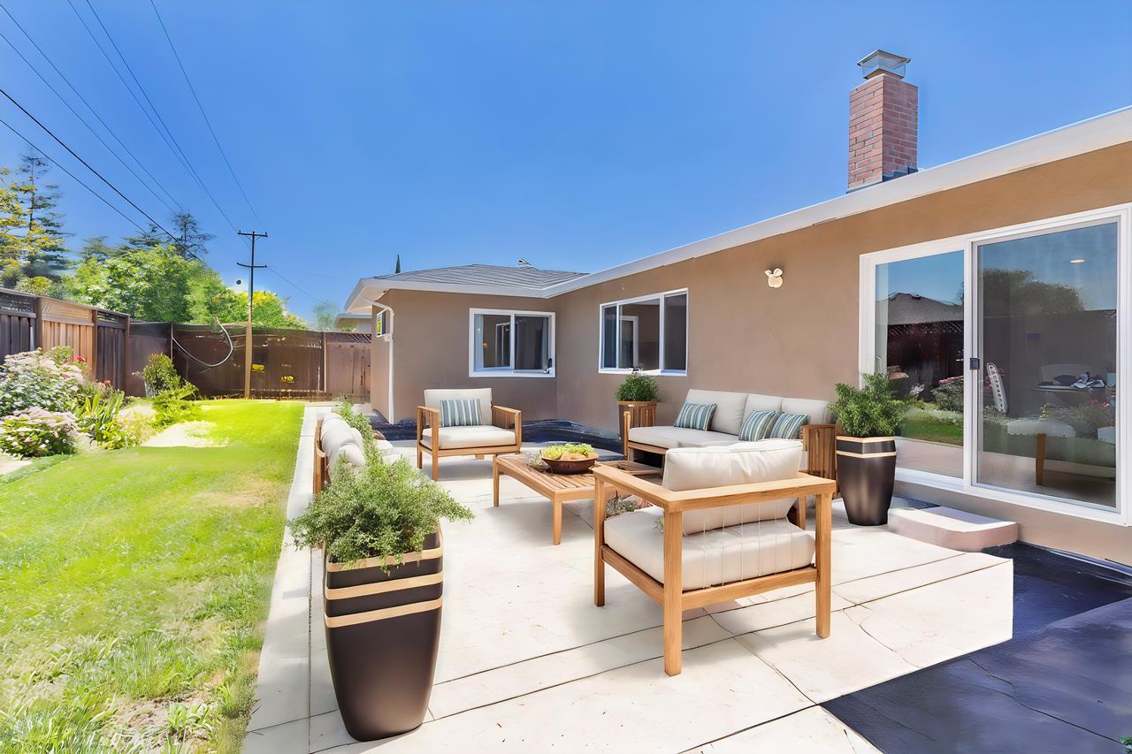 616 Sobrato Drive Campbell, CA 95008 - Photo 26 of 27 a view of a patio with couches table and chairs and potted plants