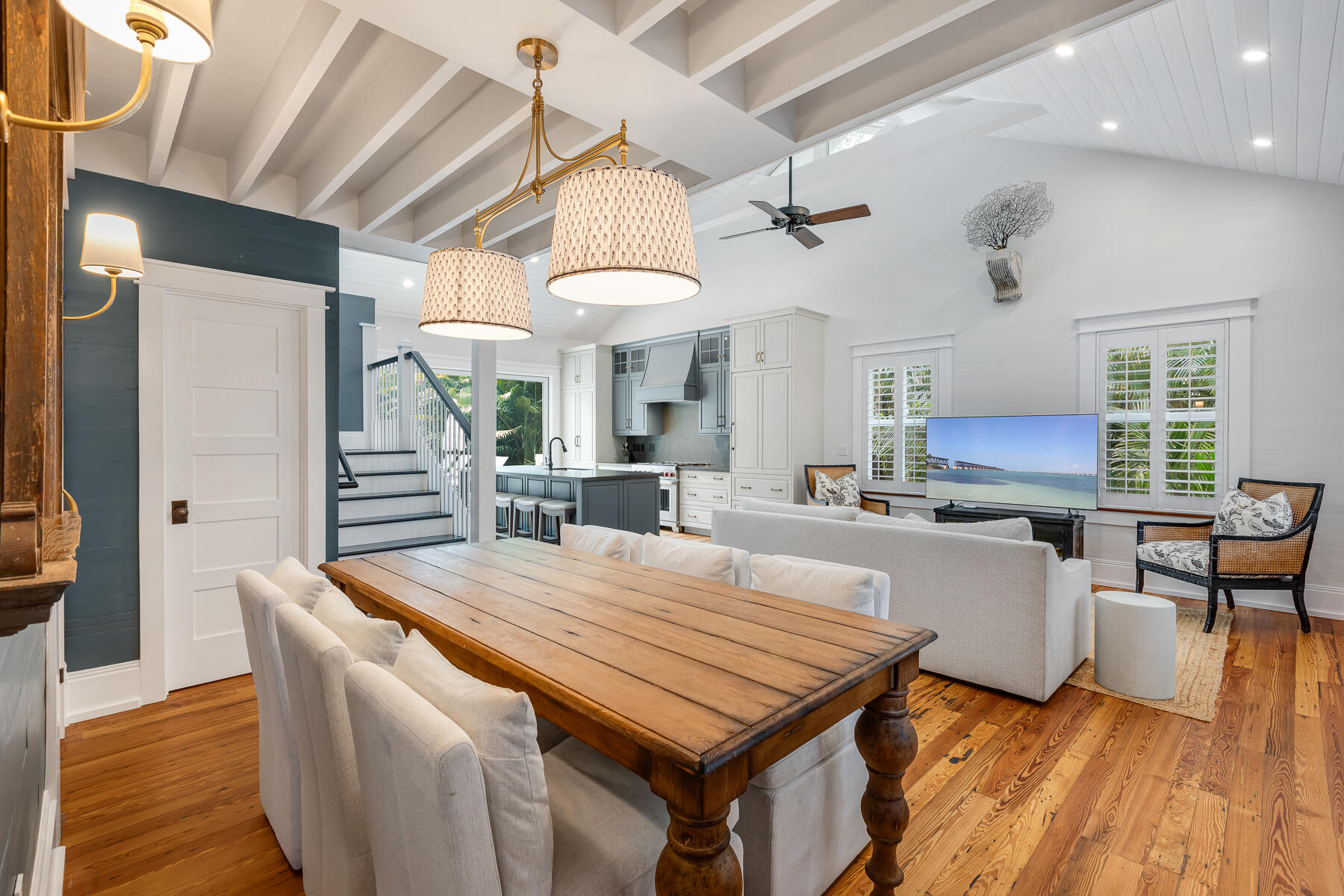 1230 South Street Key West, FL 33040 - Photo 17 of 60 a living room with furniture a dining table and wooden floor