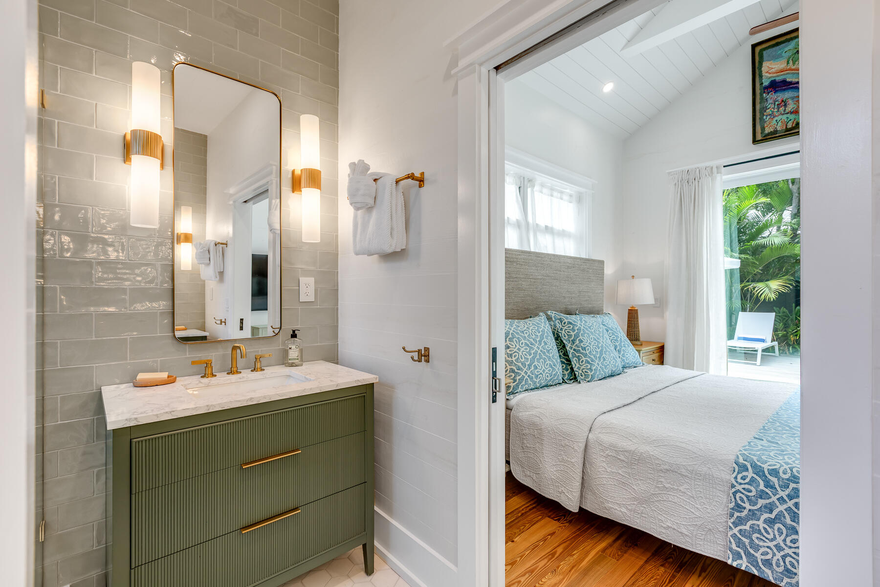 1230 South Street Key West, FL 33040 - Photo 30 of 60 a en suite bathroom with a sink and a mirror