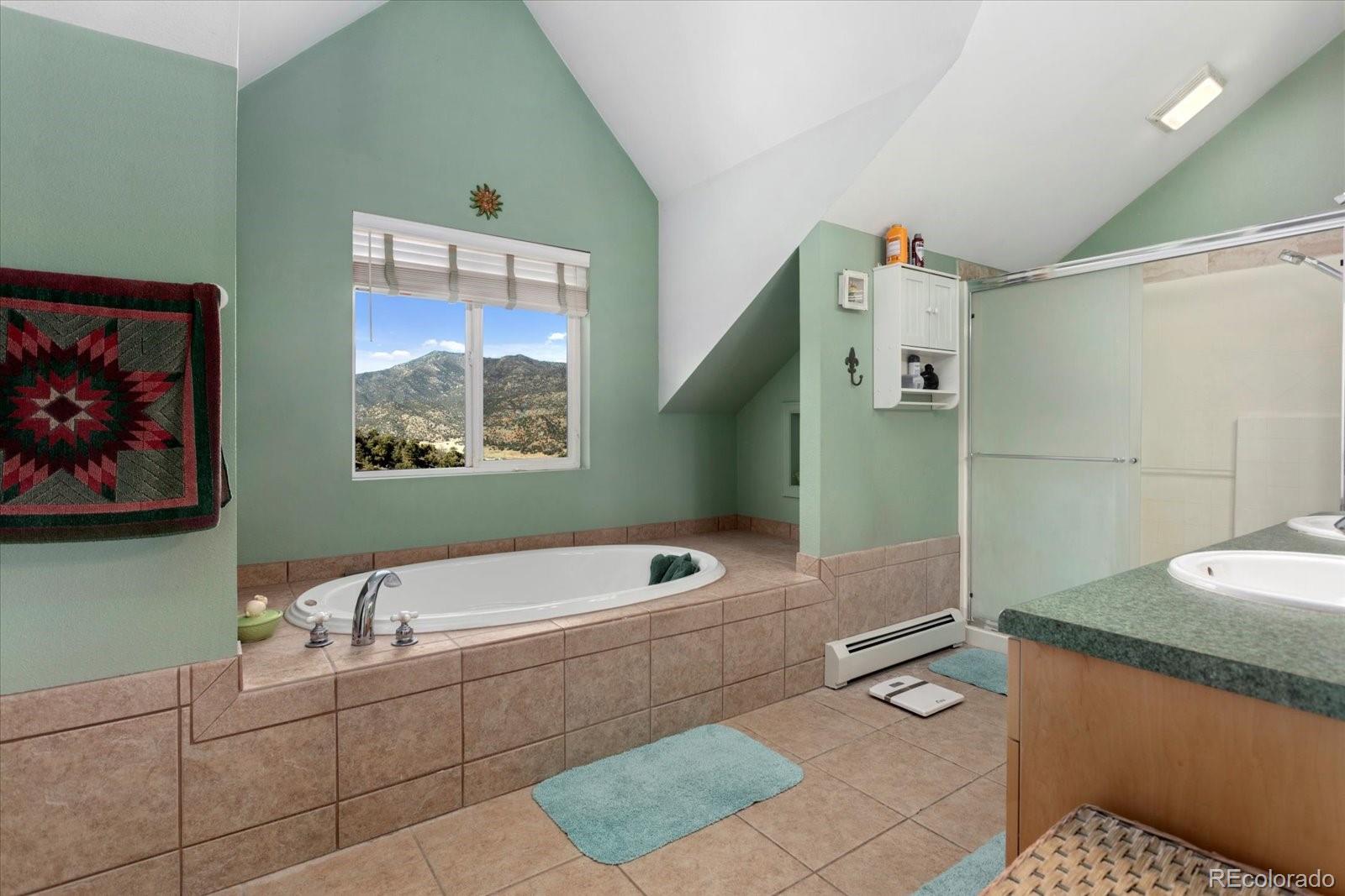 402 Trailridge Road Coaldale, CO 81222 - Photo 24 of 50 a bathroom with a tub a toilet and a shower