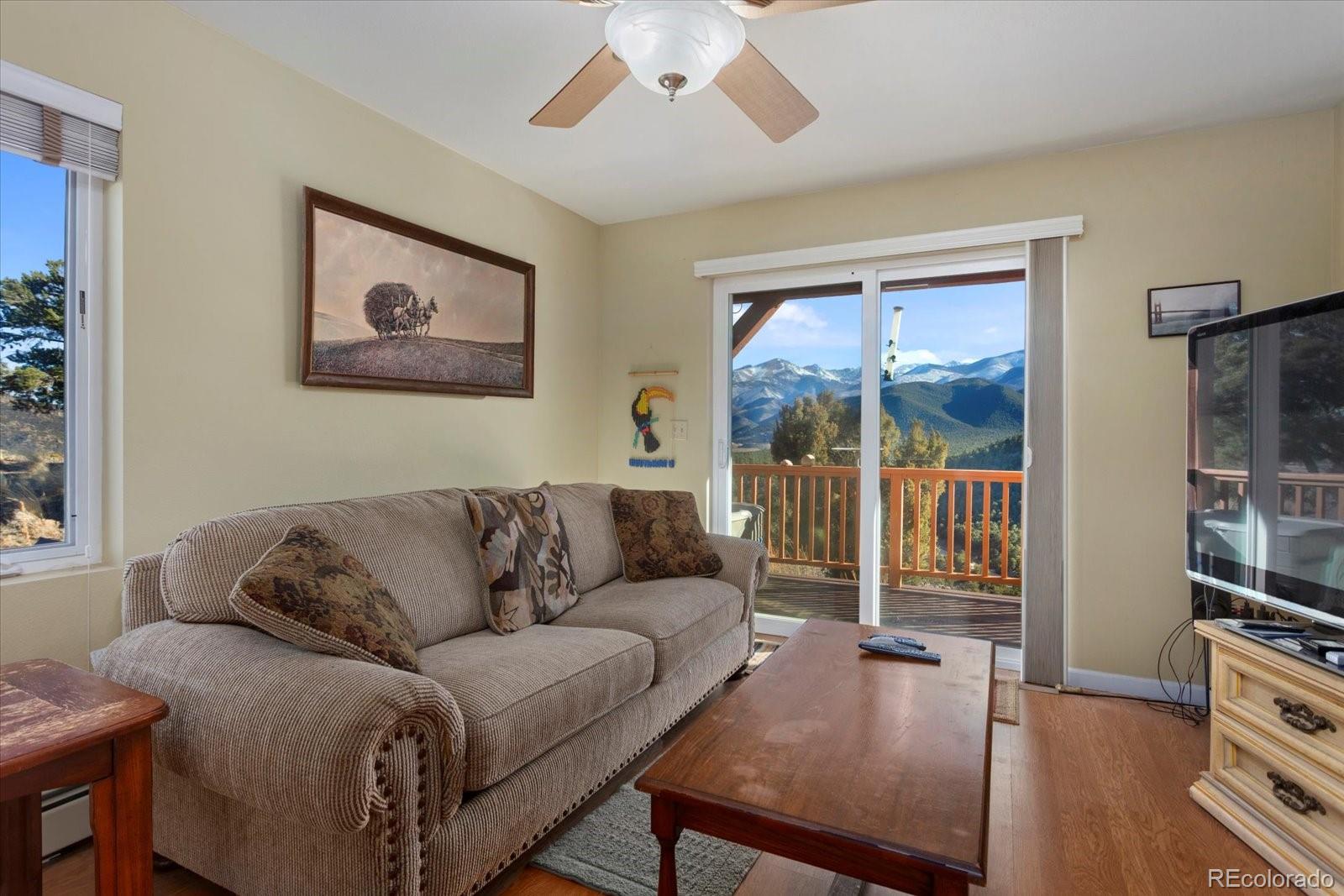 402 Trailridge Road Coaldale, CO 81222 - Photo 30 of 50 a living room with furniture and a flat screen tv