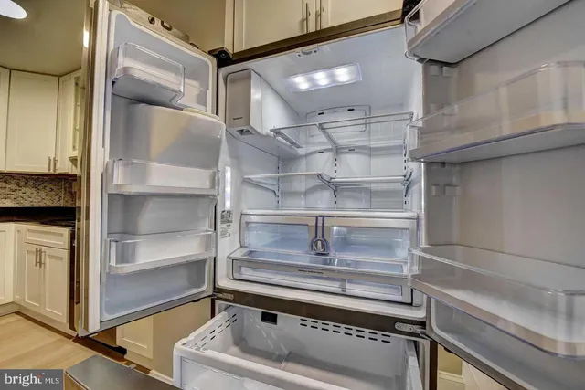 a refrigerator in a kitchen