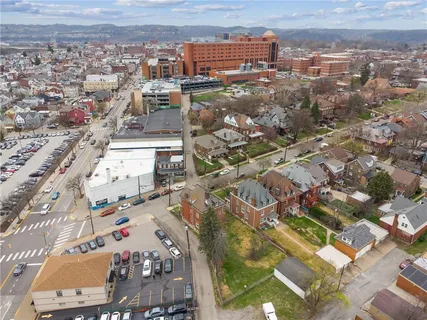 an aerial view of a city