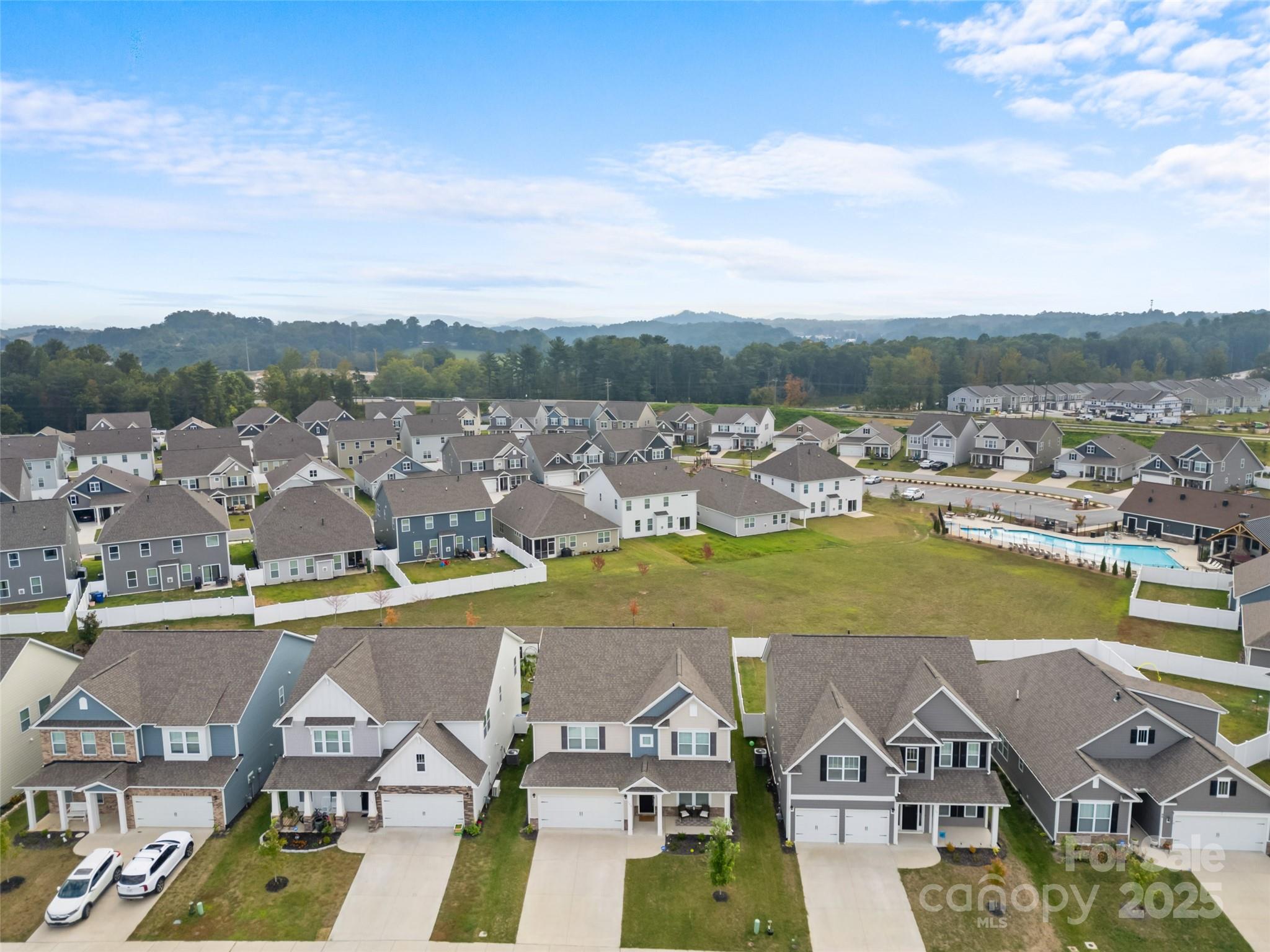 108 Thornberry Road Hendersonville, NC 28792 - Photo 30 of 42 an aerial view of residential houses with outdoor space and lake view