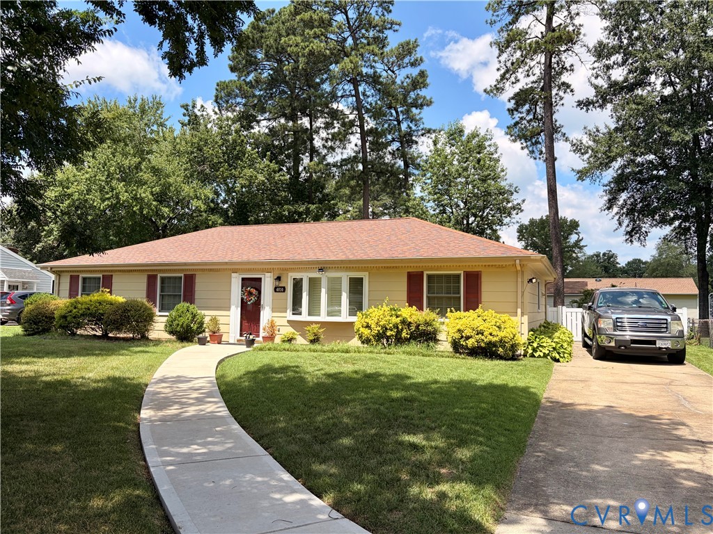 4810 Conduit Road Colonial Heights, VA 23834 - Photo 2 of 9 Ranch-style exterior with yellow siding, red shutt