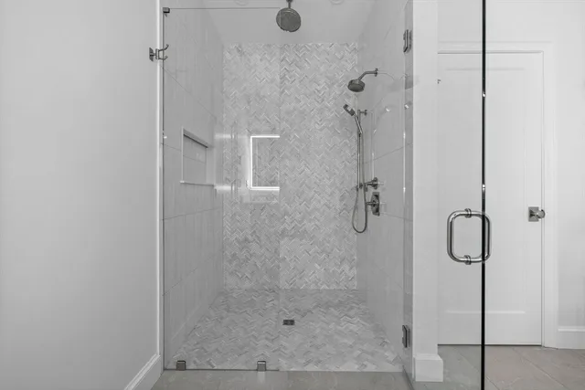 a bathroom with a shower