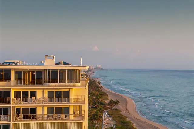 a view of ocean from a balcony