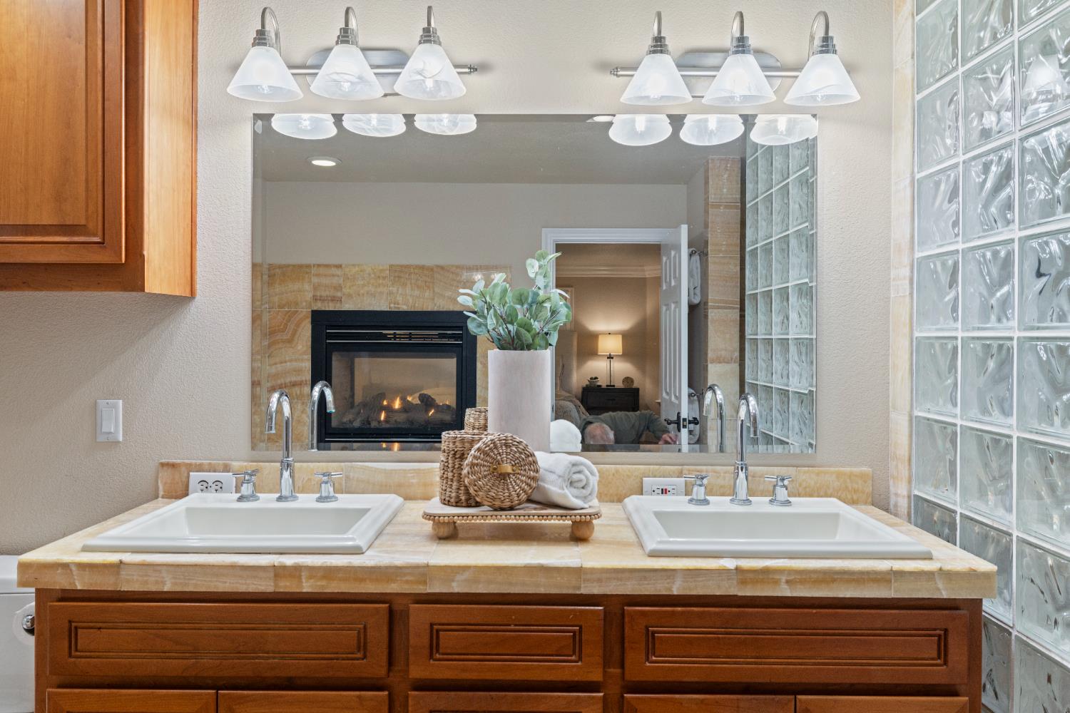 7396 Callison Road Penryn, CA 95663 - Photo 43 of 99 Dual sinks in the primary bath with custom cherry cabinets