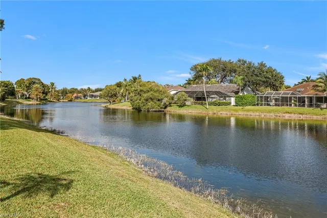 a view of a lake with houses