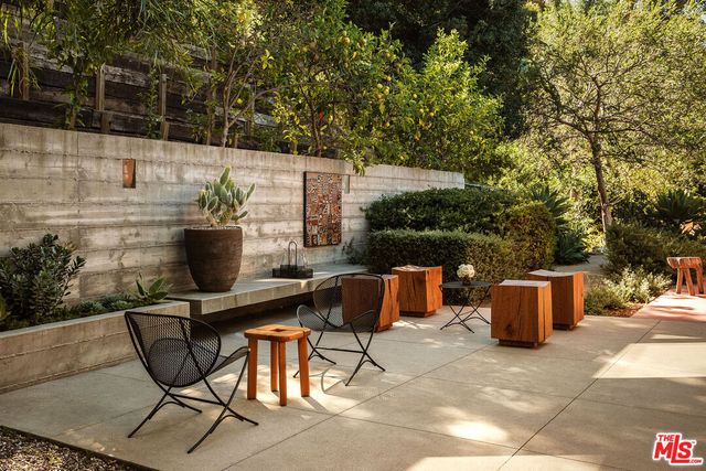 a view of backyard with furniture