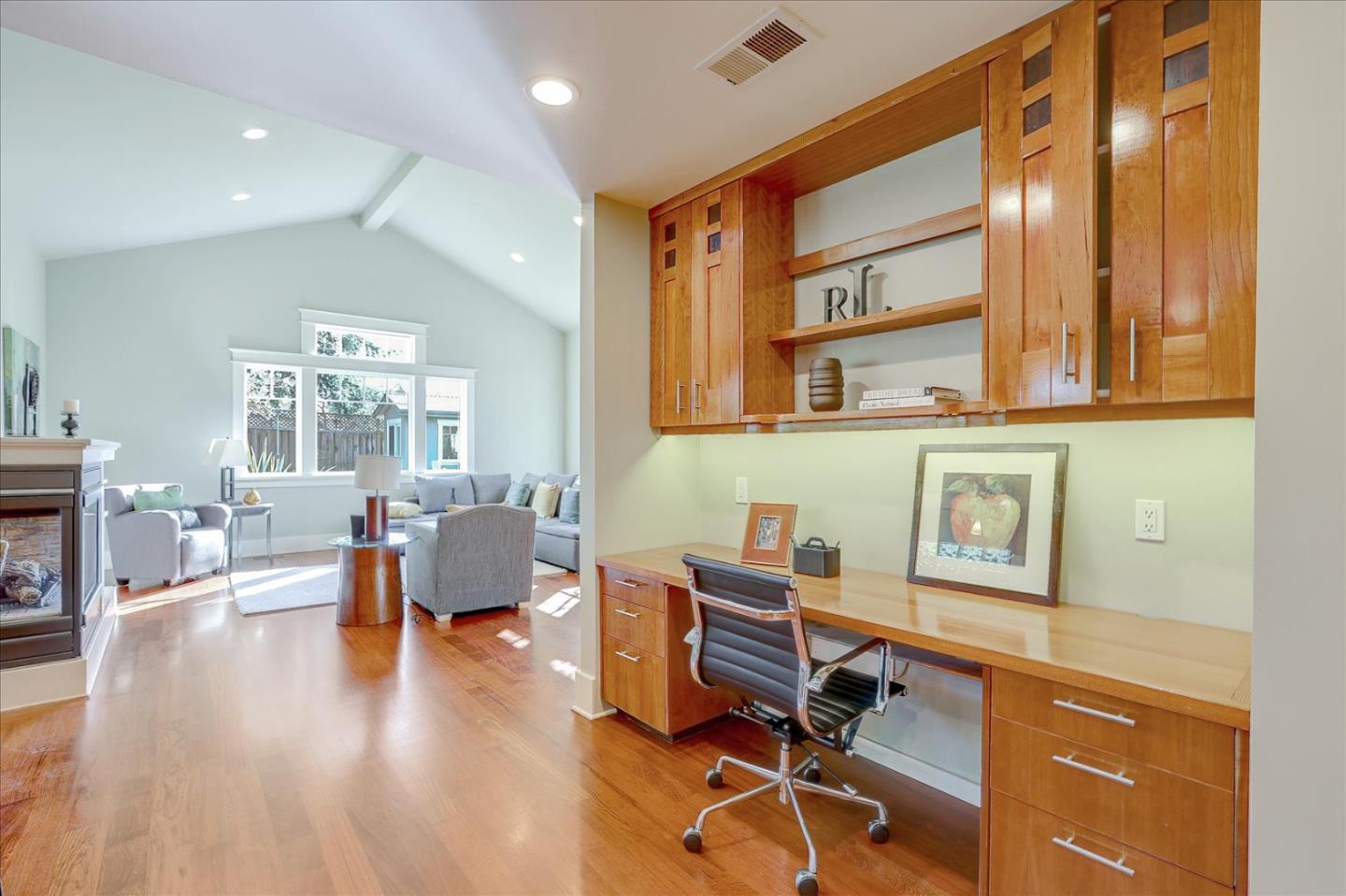 718 Covington Road Los Altos, CA 94024 - Photo 13 of 49 a view of a workspace with furniture and a window
