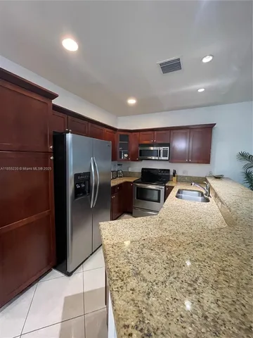 a kitchen with lots of counter top space