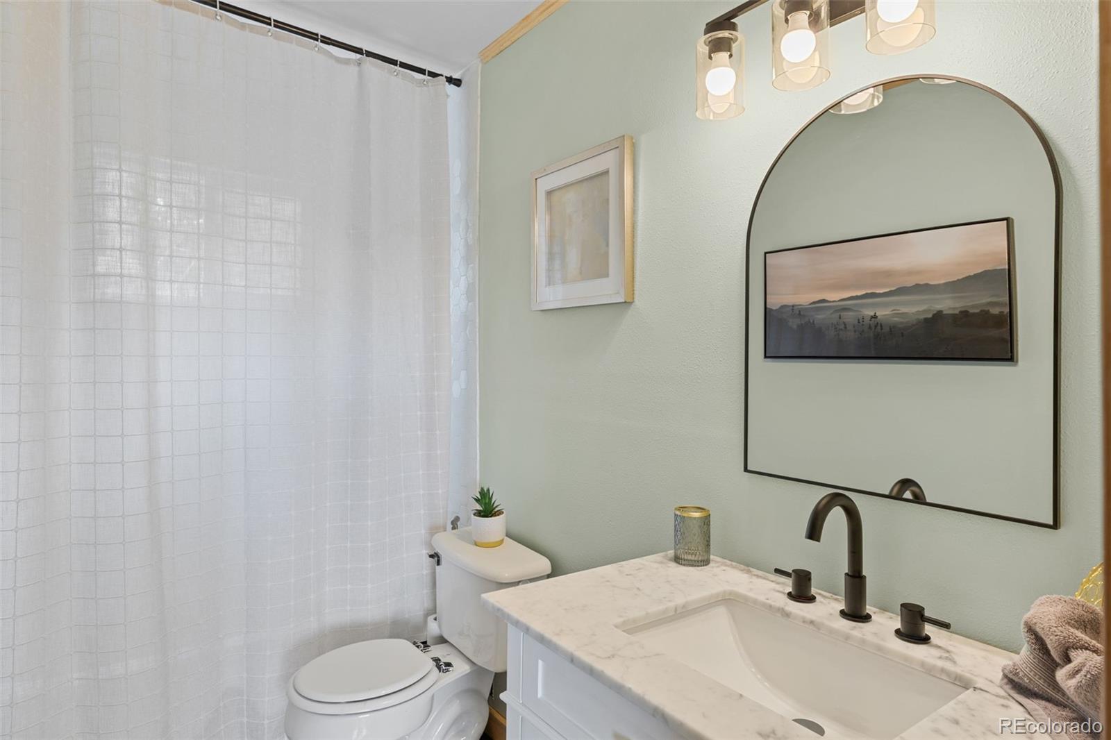518 Pine Drive Bailey, CO 80421 - Photo 15 of 43 a bathroom with a toilet a sink and mirror