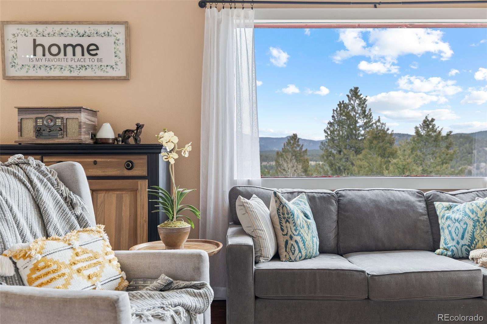518 Pine Drive Bailey, CO 80421 - Photo 3 of 43 a living room with furniture and a large window