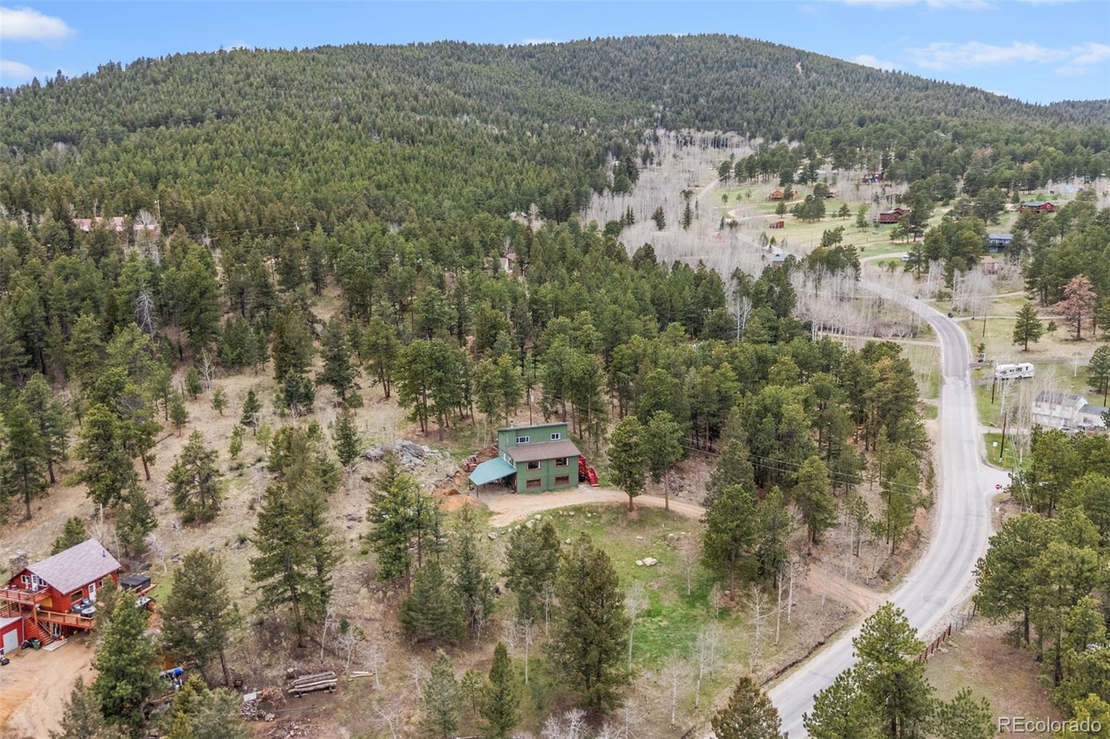 518 Pine Drive Bailey, CO 80421 - Photo 41 of 43 an aerial view of residential house and outdoor space