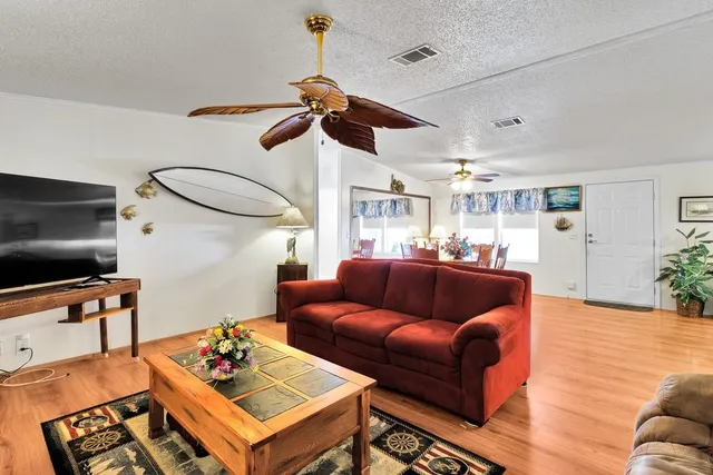 a living room with furniture
