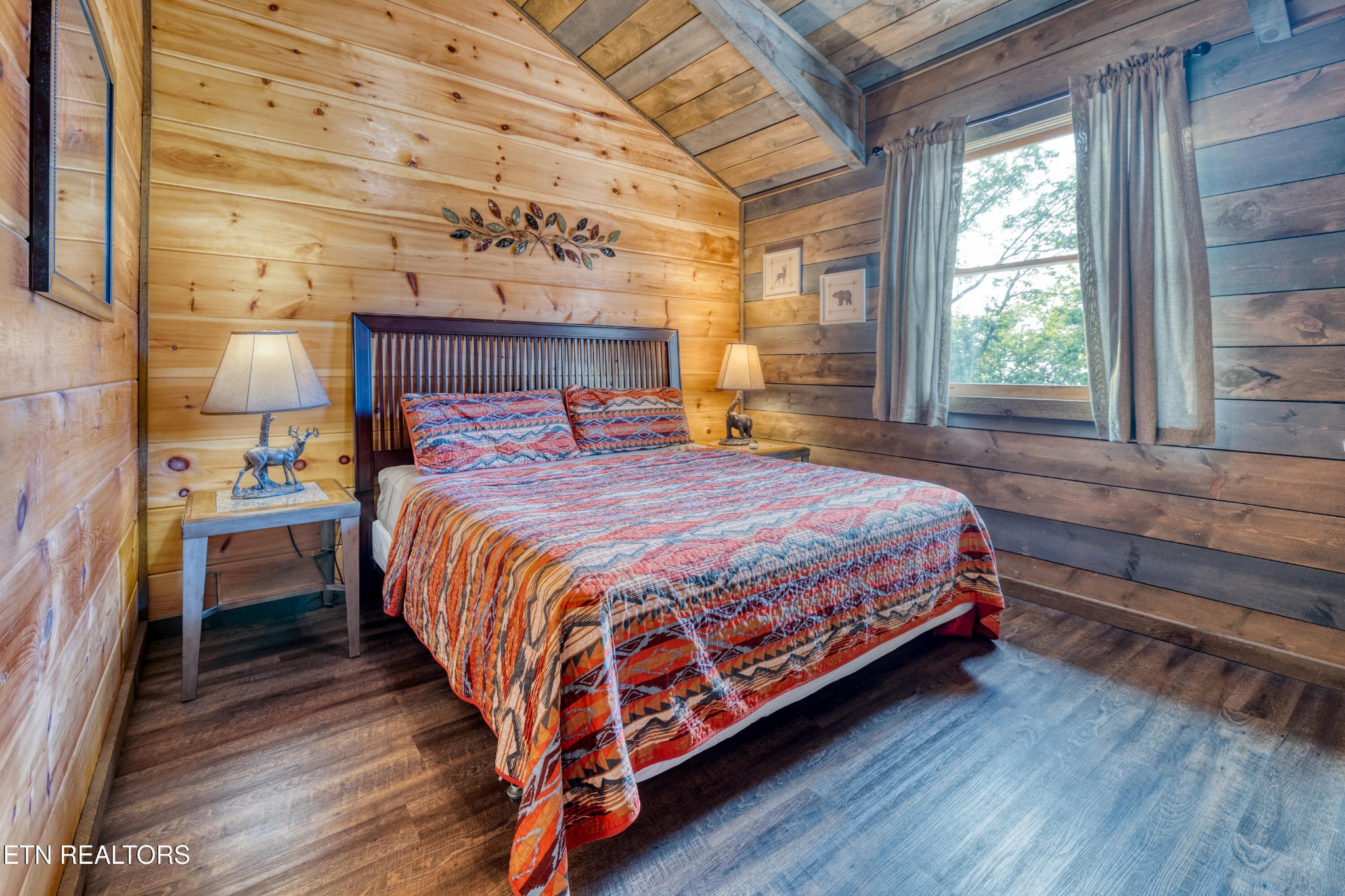 809 Pinecrest Way Sevierville, TN 37862 - Photo 43 of 60 a bedroom with a bed and large windows