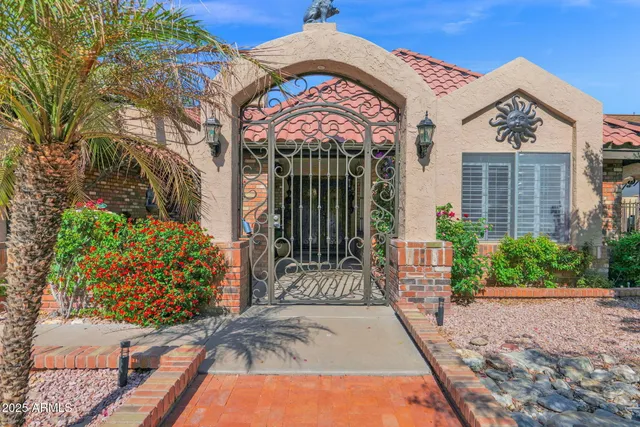 a view of a door of the house