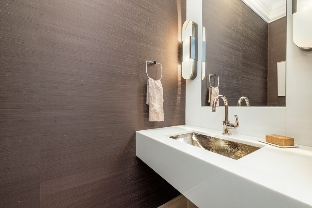28 Mt Vernon Street, Unit 2 Boston, MA 02108 - Photo 8 of 31 a bathroom with a sink and mirror