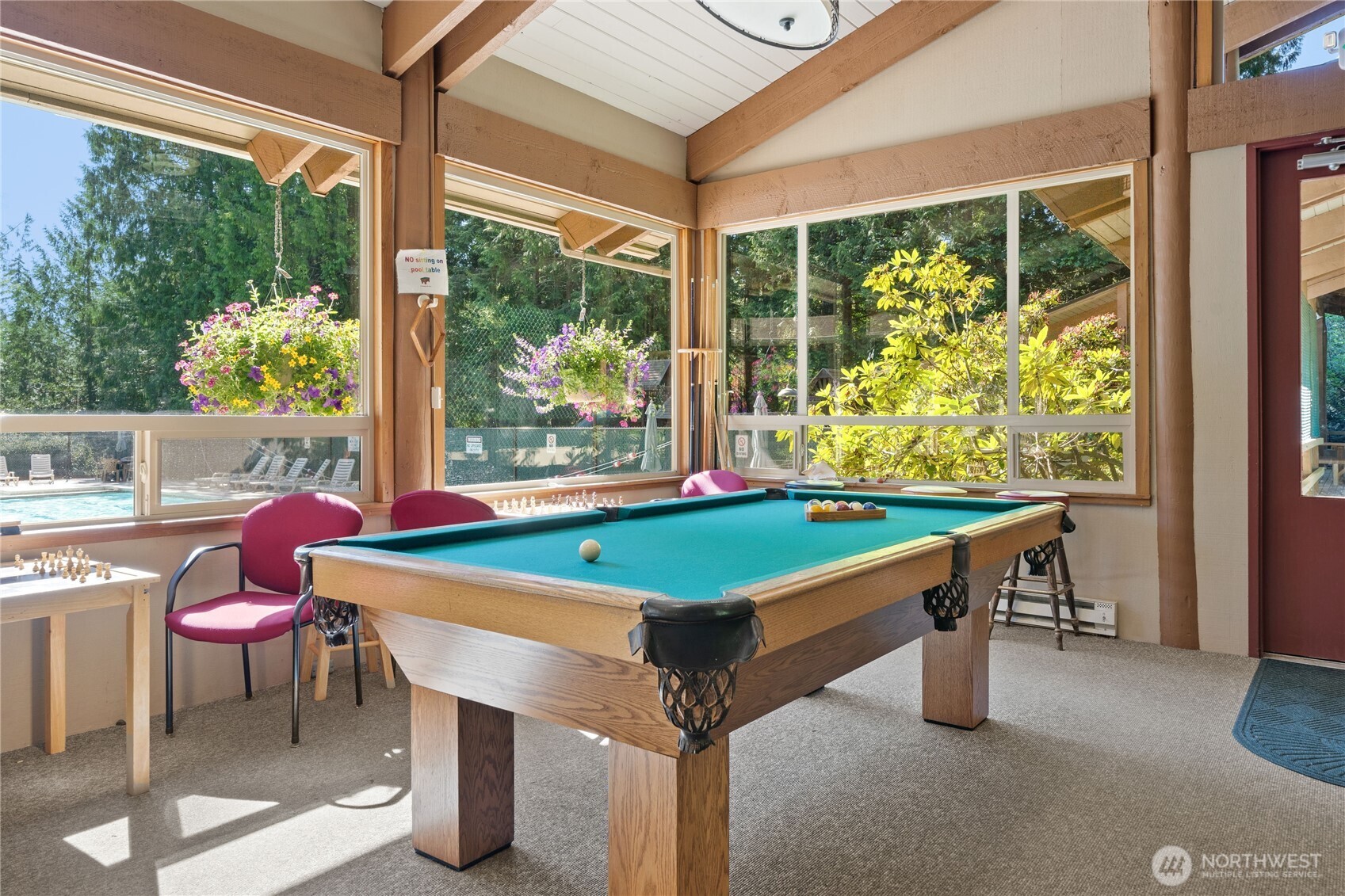664 East Portage Road Shelton, WA 98584 - Photo 39 of 40 a room with pool table and windows