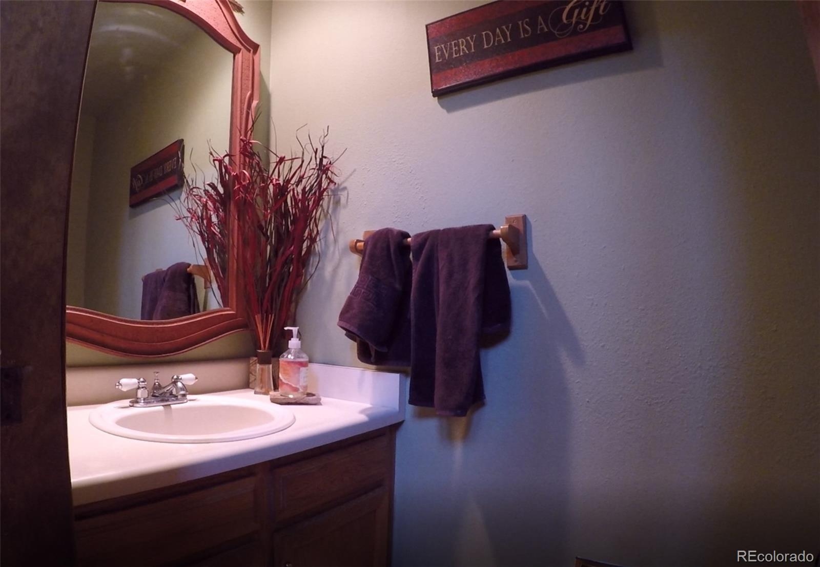 8148 Sweet Water Road Lone Tree, CO 80124 - Photo 5 of 13 a bathroom with a sink and a mirror
