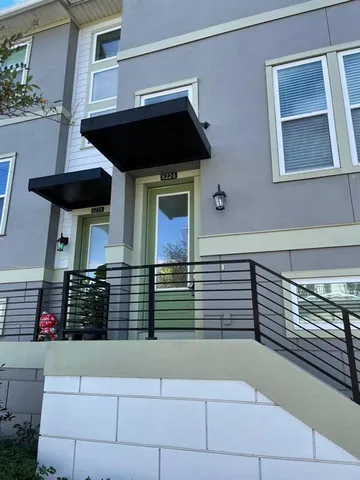 a front view of a house with entryway