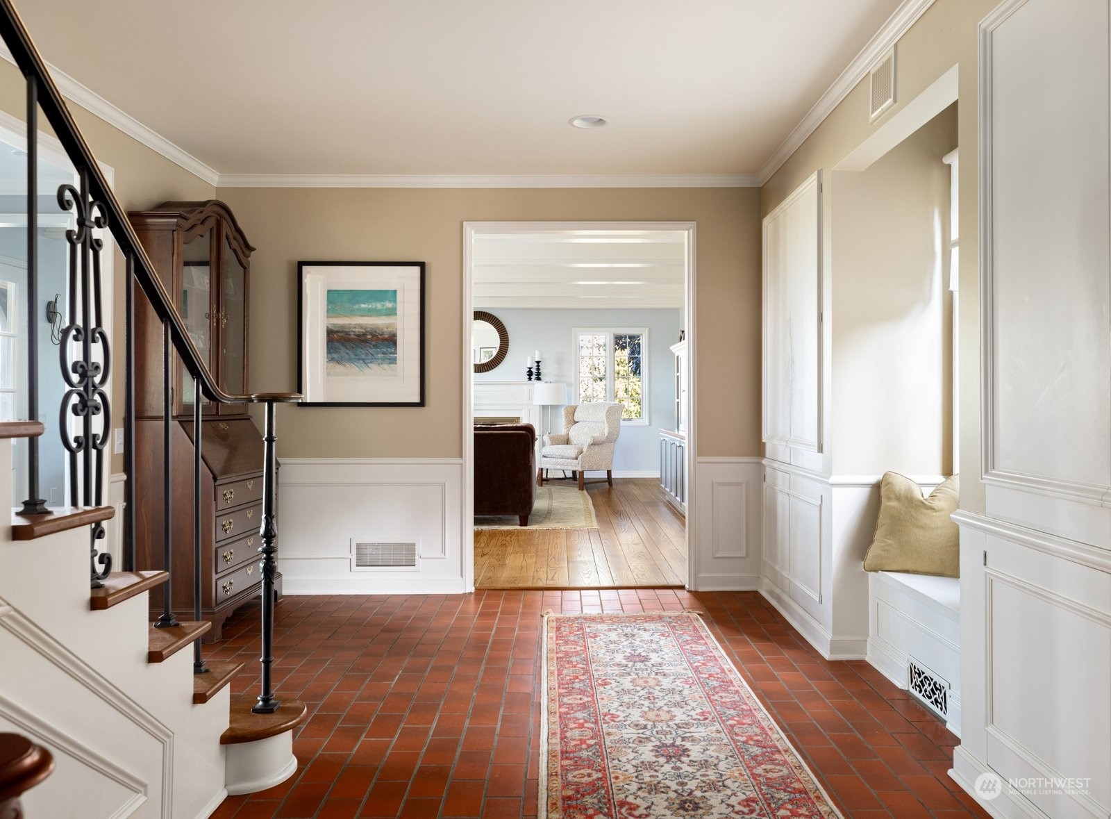 15253 Josh Wilson Road Burlington, WA 98233 - Photo 4 of 40 a view of a hallway with wooden floor and staircase