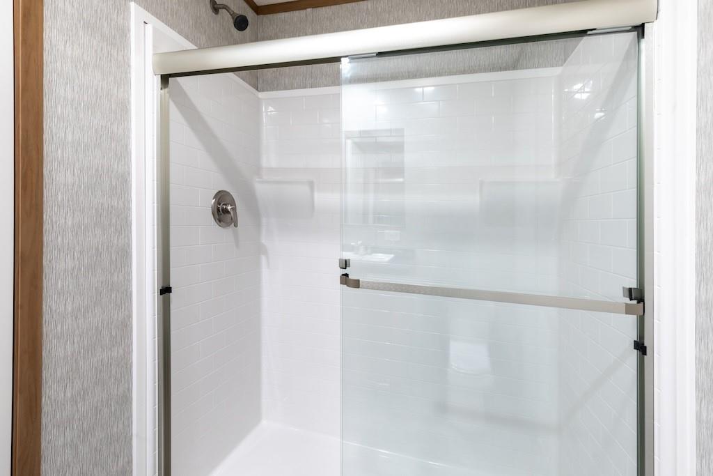 321 Beallsville Road Bentleyville, PA 15314 - Photo 14 of 22 a bathroom with a glass shower door