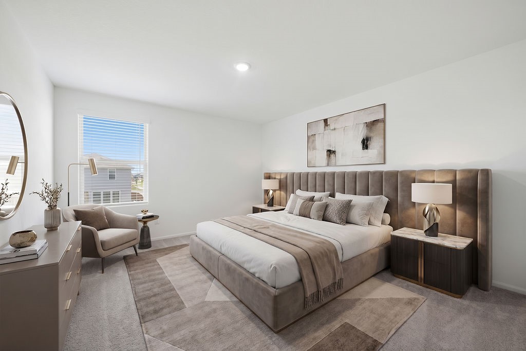 14230 Overbrook Willow Way Rosharon, TX 77583 - Photo 35 of 50 a bedroom with a bed and a large window