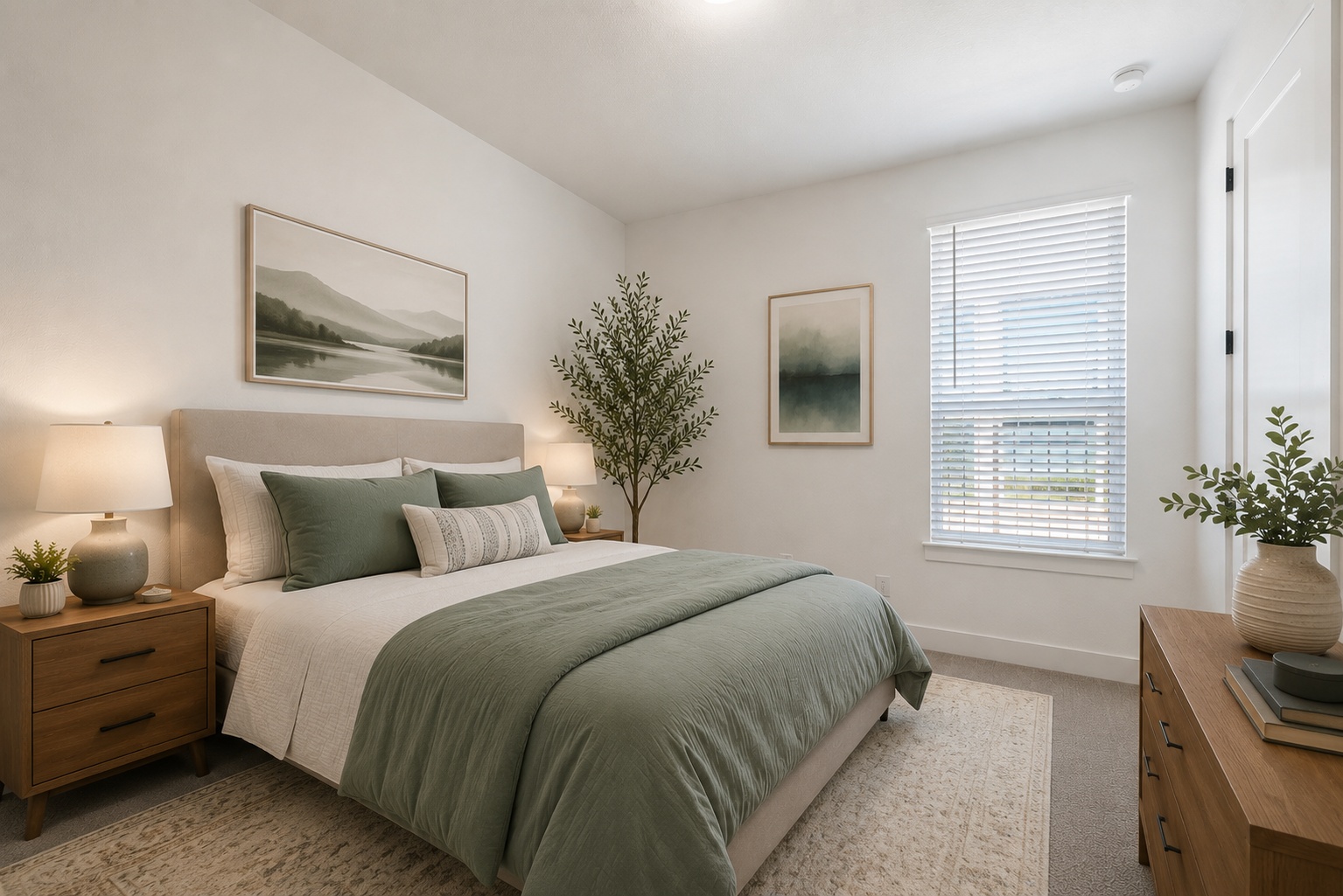 294 Kimble Creek Loop Kyle, TX 78640 - Photo 25 of 40 Ai staged bedroom. Generous light streams into this serene bedroom, featuring carpet flooring and simple, clean design.