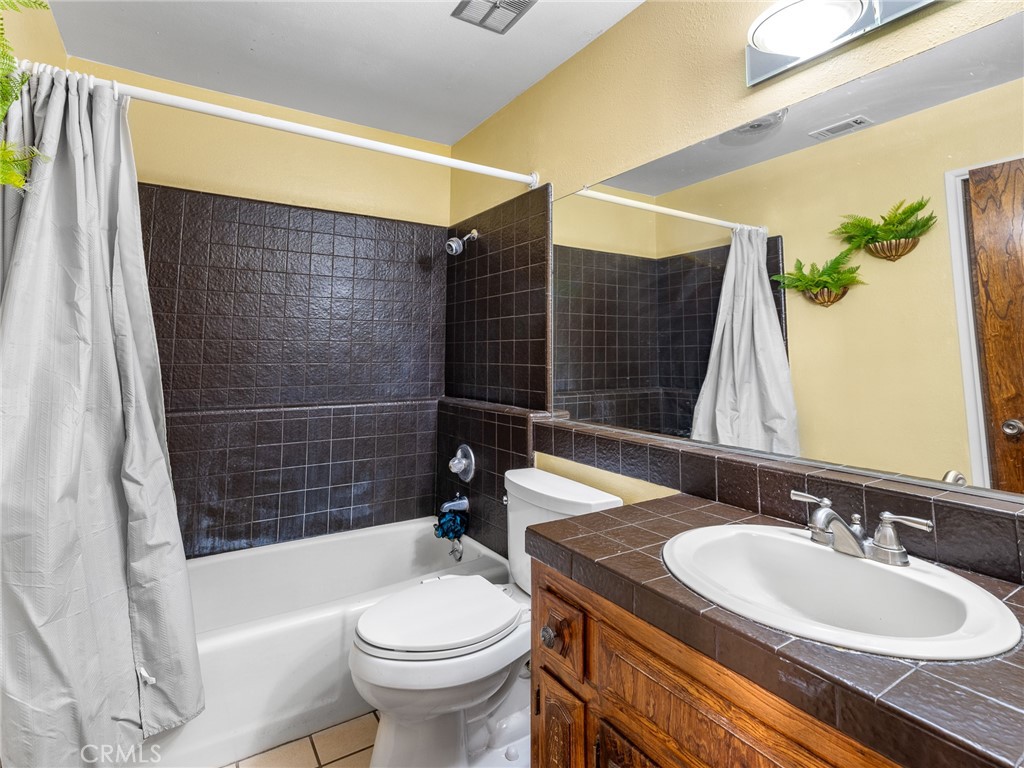 13916 Burning Tree Drive Victorville, CA 92395 - Photo 17 of 49 a bathroom with a sink a toilet and shower