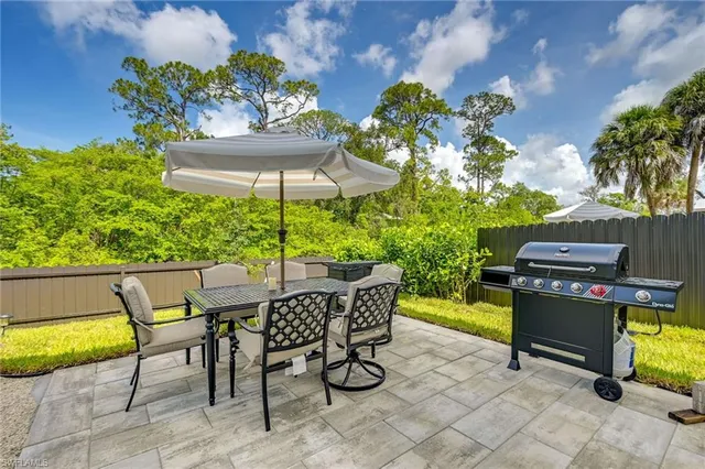a view of an outdoor seating area