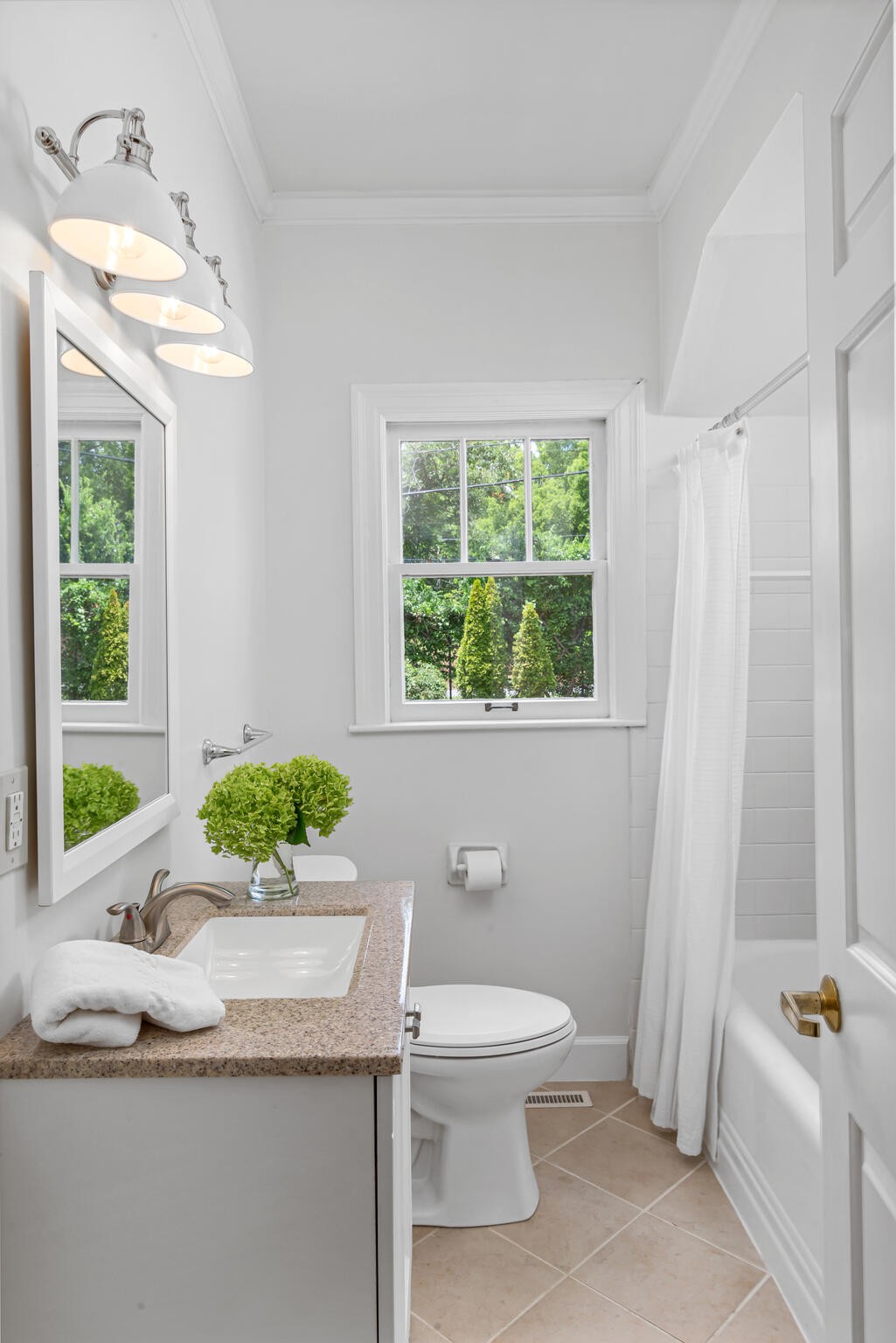 225 Cherokee Road Nashville, TN 37205 - Photo 30 of 47 a bathroom with a granite countertop sink a toilet and mirror