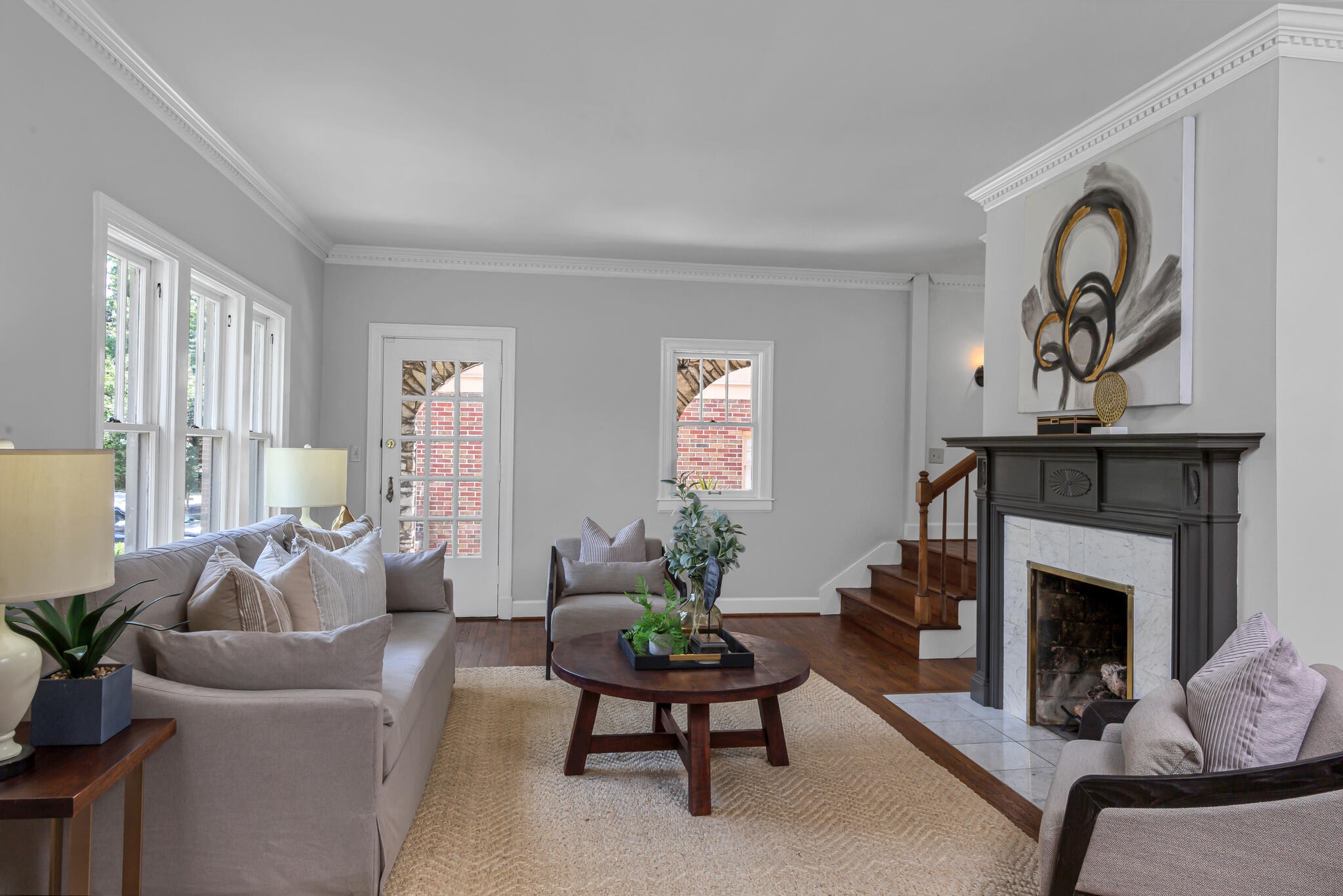 225 Cherokee Road Nashville, TN 37205 - Photo 6 of 47 a living room with furniture and a fireplace