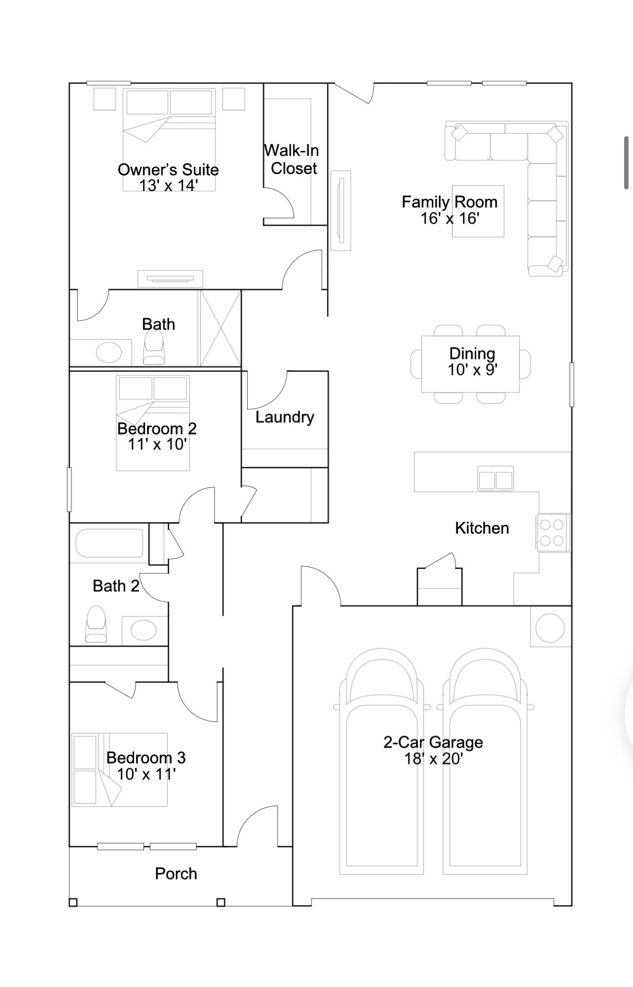 Undisclosed Address Elgin, TX 78621 - Photo 10 of 10 Visualize an efficient floor plan offering ample living spaces and a two-car garage.