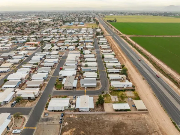 an aerial view of a city