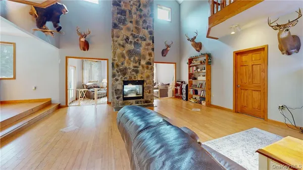 a view of living room and dining room