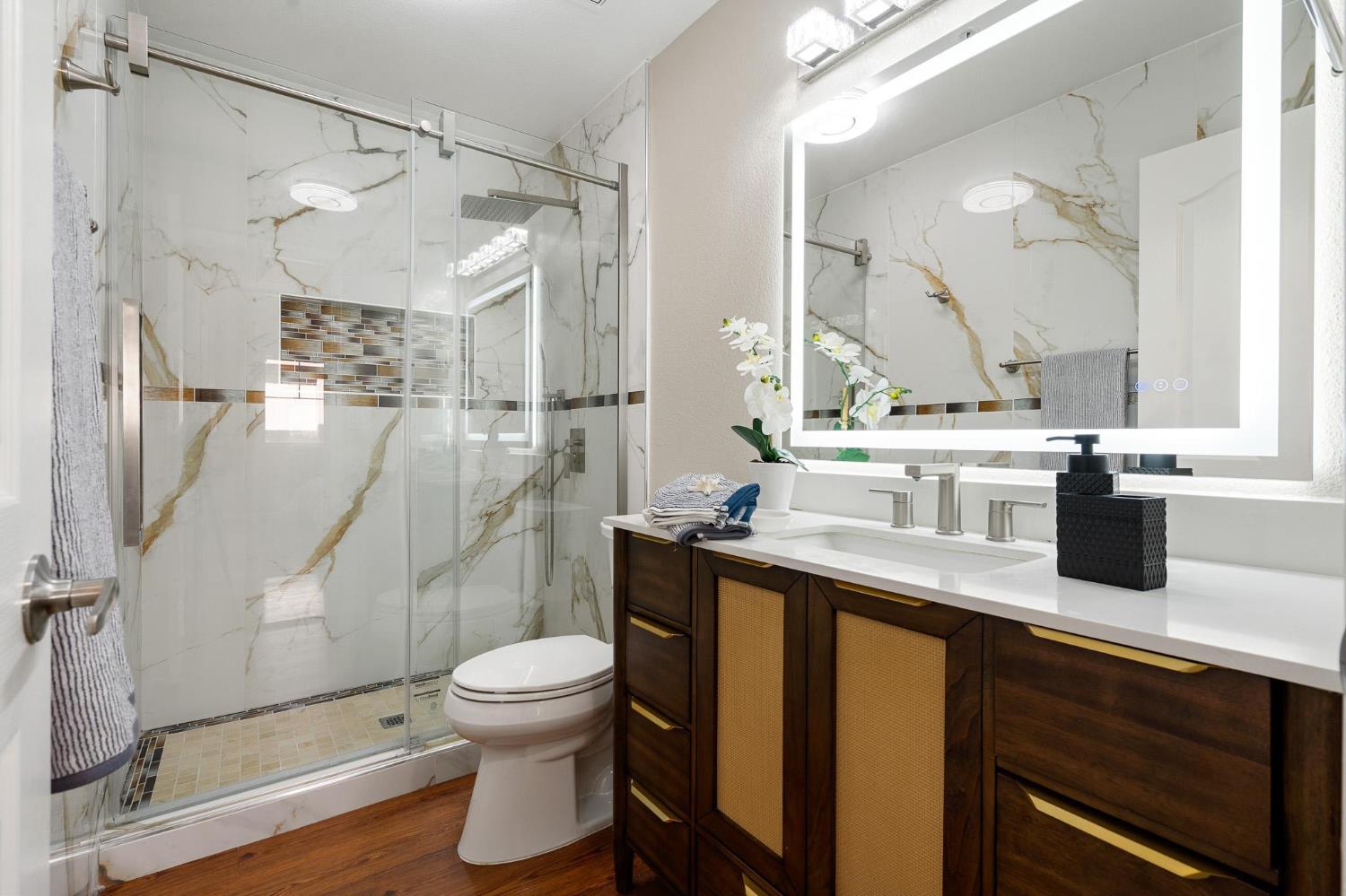 1363 Rincon Avenue Livermore, CA 94551 - Photo 44 of 65 a bathroom with a sink a toilet and a mirror