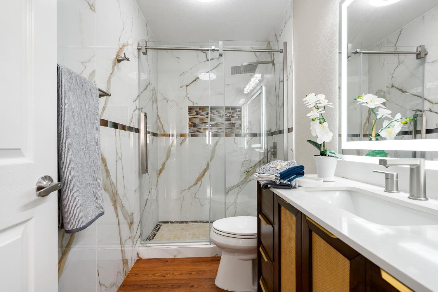 1363 Rincon Avenue Livermore, CA 94551 - Photo 45 of 65 a bathroom with a sink a toilet and shower