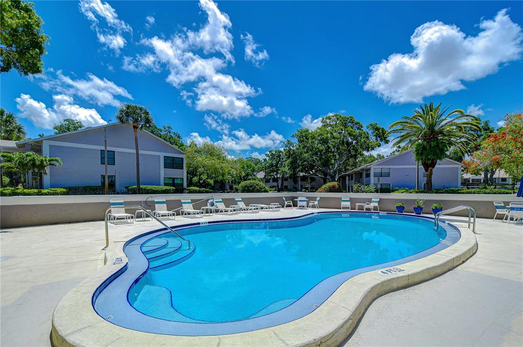 2139 Elm Street, Unit 308 Dunedin, FL 34698 - Photo 39 of 46 a swimming pool with outdoor seating yard and barbeque oven