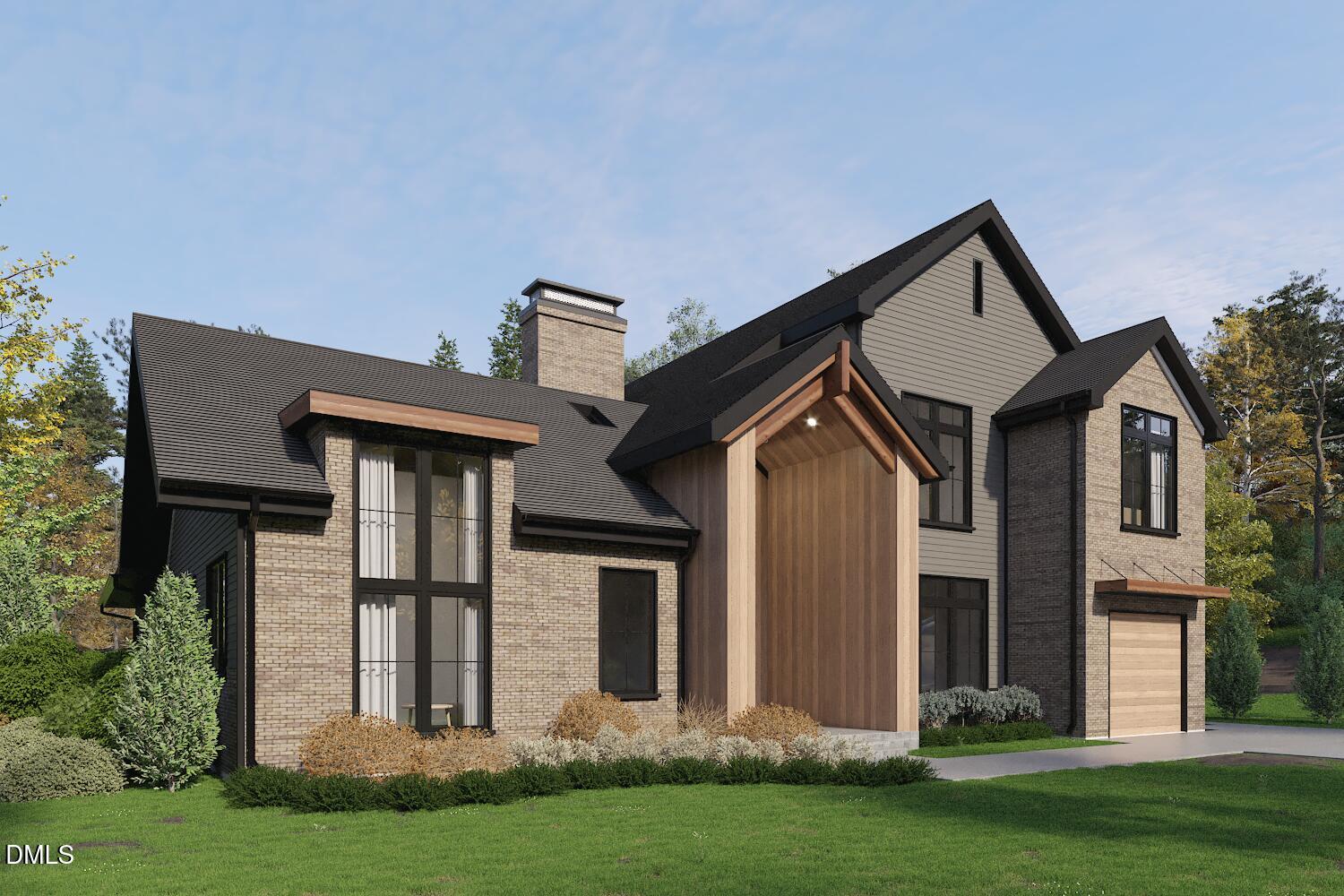 front view of a house with a yard