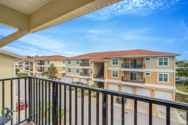 a view of city from a balcony