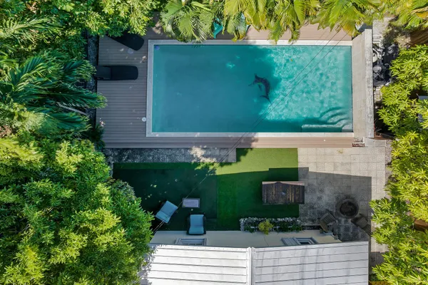 an aerial view of a house