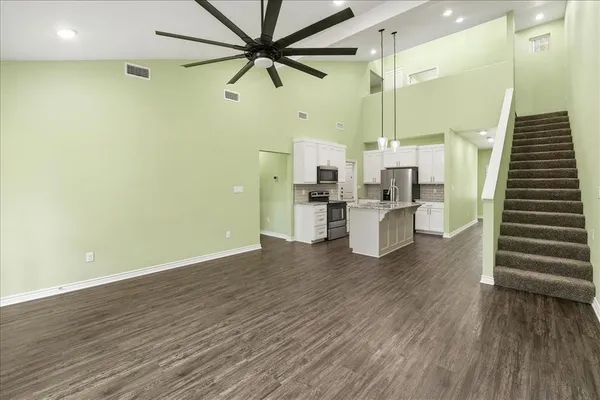 a view of a backyard with a garden