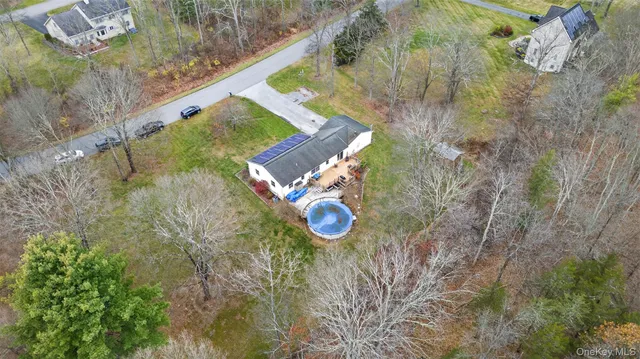 a bird view of a house